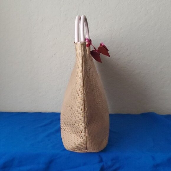 Juicy Couture Straw Tote waterproof lining and handles Beach Bag - Picture 4 of 11